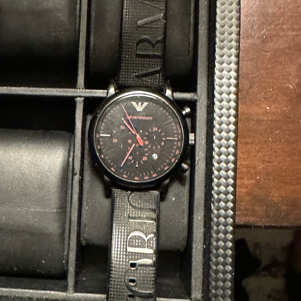 Emporio Armani Black Watch with Red Details